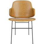 Penguin Fully Upholstered Dining Chair - Black / Cognac Aida Leather