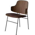 Penguin Upholstered Seat Dining Chair - Black / Walnut / Brown Aida Leather