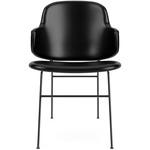 Penguin Fully Upholstered Dining Chair - Black / Black Aida Leather