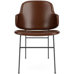 Penguin Fully Upholstered Dining Chair - Black / Brown Aida Leather