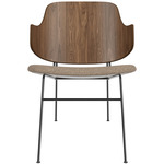 Penguin Upholstered Seat Lounge Chair - Black / Walnut / Logan Flint
