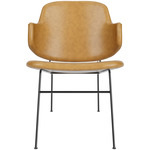 Penguin Fully Upholstered Lounge Chair - Black / Cognac Aida Leather