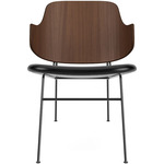 Penguin Upholstered Seat Lounge Chair - Black / Walnut / Black Aida Leather