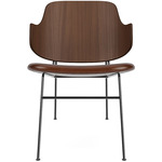 Penguin Upholstered Seat Lounge Chair - Black / Walnut / Brown Aida Leather