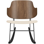 Penguin Upholstered Seat Rocking Chair - Black / Walnut / Logan Jasmin