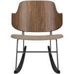 Penguin Upholstered Seat Rocking Chair - Black / Walnut / Logan Flint
