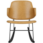 Penguin Fully Upholstered Rocking Chair - Black / Cognac Aida Leather