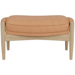 Seal Ottoman - Natural Oak / Dunes Camel Leather