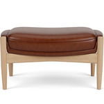 Seal Ottoman - Natural Oak / Dakar Brown Leather