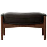 Seal Ottoman - Walnut / Dakar Black Leather