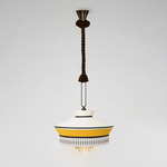 Calypso Martinique Pendant - Satin Bronze / Chocolate Silk Rope / Yellow Multi
