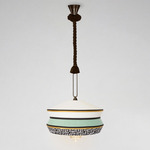 Calypso Antigua Pendant - Satin Bronze / Chocolate Silk Rope / Mint Multi