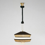 Calypso Antigua Sahara Pendant - Satin Brass / Green Silk Rope / Sahara Multi