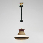 Calypso Guadaloupe Pendant - Satin Brass / Green Silk Rope / Sahara Multi