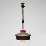 Calypso Martinique Pendant - Satin Bronze / Chocolate Silk Rope / Black Multi