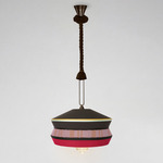 Calypso Antigua Pendant - Satin Bronze / Chocolate Silk Rope / Black Multi