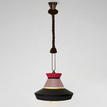 Calypso Guadaloupe Pendant - Satin Bronze / Chocolate Silk Rope / Black Multi