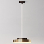 Discus Pendant - Brown / Gold