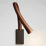 Flexiled Leather Wall Reading Light - Satin Bronze / Cognac Leather