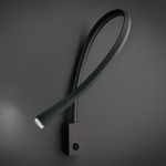 Flexiled Leather Wall Reading Light - Satin Bronze / Dark Green Leather