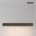 Fly Shade Linear Pendant - Brushed Bronze Nickel / Brown Cotton