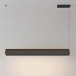 Fly Shade Linear Pendant - Anthracite / Brown Cotton