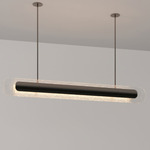 Contour Linear Pendant - Antique Bronze / Clear Kiln Glass