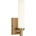 Coles Color-Select Wall Sconce - Satin Brass / White Acrylic