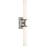 Coles Color-Select Bathroom Vanity Light - Brushed Nickel / White Acrylic