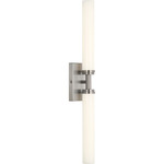 Coles Color-Select Bathroom Vanity Light - Brushed Nickel / White Acrylic