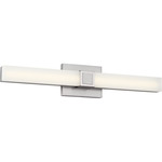 Fentress Color-Select Bathroom Vanity Light - Brushed Nickel / White Acrylic