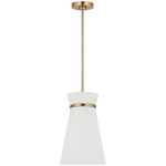 Fynn Pendant - Satin Brass / White Linen