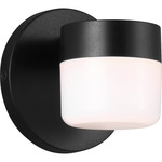 Kinwood Outdoor Wall Sconce - Textured Black / White