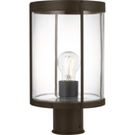 Luning Outdoor Post Light - Antique Bronze / Clear