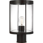 Luning Outdoor Post Light - Textured Black / Clear