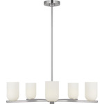 Neblina Chandelier - Brushed Nickel / Etched White
