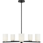 Neblina Chandelier - Midnight Black / Etched White