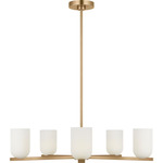 Neblina Chandelier - Satin Brass / Etched White
