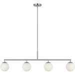 Nube Linear Chandelier - Brushed Nickel / Milk