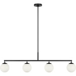 Nube Linear Chandelier - Midnight Black / Milk