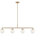 Nube Linear Chandelier - Satin Brass / Milk