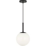 Nube Pendant - Midnight Black / Milk