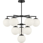 Nube Tiered Chandelier - Midnight Black / Milk