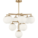 Nube Tiered Chandelier - Satin Brass / Milk