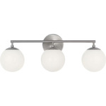 Nube Bathroom Vanity Light - Brushed Nickel / Milk