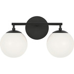Nube Bathroom Vanity Light - Midnight Black / Milk