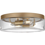 Rhett Transparent Ceiling Light - Satin Brass / Clear