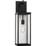 Rox Outdoor Wall Light - Textured Black / Clear