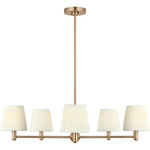Vilera Chandelier - Satin Brass / Mushroom