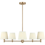 Vilera Chandelier - Satin Brass / Mushroom